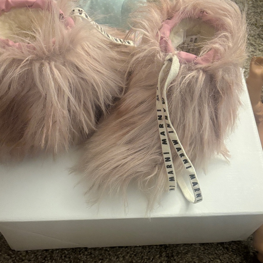 Marni Blush Furry Footwear